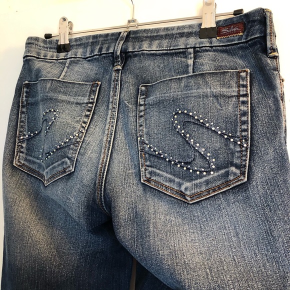 Silver Jeans Sarah Jeweled Dark Denim Boot Cut - Picture 6 of 6